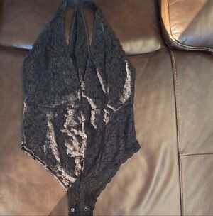 Free People Black Lace Bodysuit